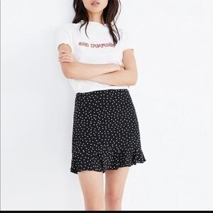 EUC Madewell star print black mini skirt
